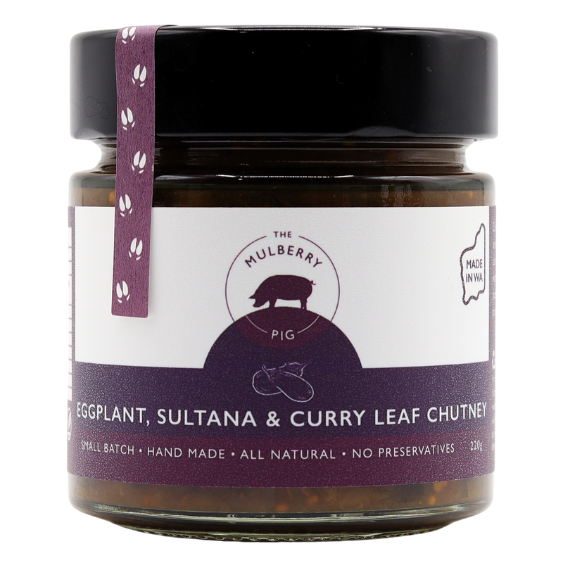 THE MULBERRY PIG - EGGPLANT, SULTANA & CURRY LEAF CHUTNEY