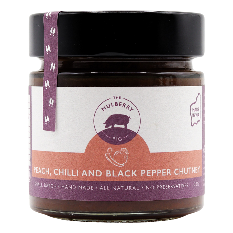 THE MULBERRY PIG - PEACH, CHILLI AND BLACK PEPPER CHUTNEY